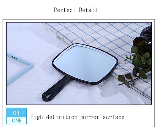 Multi-Purpose Handheld Mirror with Distortion-Free Reflection Hand Mirror Salon Barber Hairdressing Mirror Large Wall Mount Hand Mirror with Hand