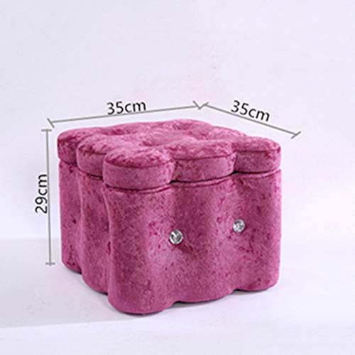 LUKEO Solid Wood Shoes Bench Home Wear Shoes Bench Fabric Storage Sofa Short Seat Pier Fitting Room Small Stool (Color : Argento)