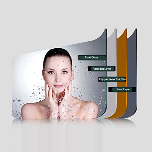 Oval Illuminated Bathroom Mirror with Led Light and Demister Pad Touch Sensor Wall Mounted Makeup Shaving 2 Sizes, e,