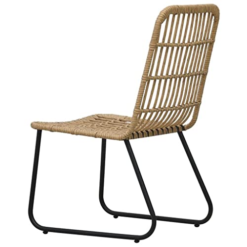 TJLSS 5 Piece Outdoor Dining Set Poly Rattan and Glass