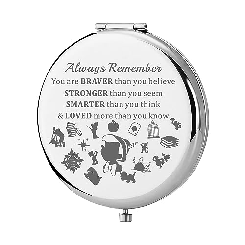 KEYCHIN Jiminy Circket Pocket Mirror Jiminy Fans Gifts You are Braver Stronger Smarter Than You Think Compact Mirror for Women Girls (Jiminy-S)