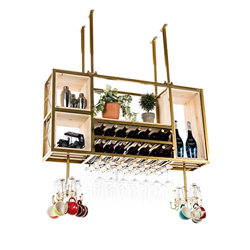 EYLINK Wine Racks,Solid Ceiling Hanging Wine Rack Storage Holder Metal Cabinet Wine Bottle Rack Wine Cooler Decorative Display Shelves