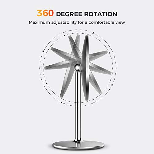 Kostlich Vanity Makeup Mirror with 3 Color Lights, 360 Degree Swivel LED Make Up Mirror with 10X Magnifying Mini Mirror, Cosmetic Mirror for Dres