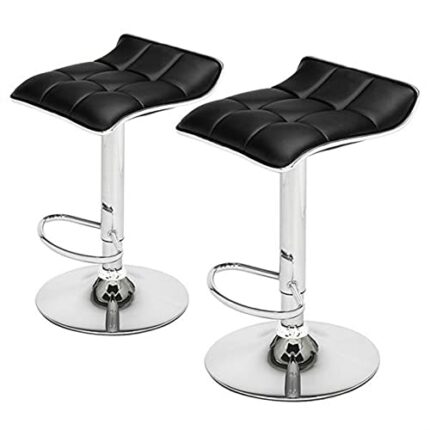 WALNUT Two Colors Adjustable 2 Soft-Packed Square Board Curved Foot Bar Stools Spa Tattoo Massage Salon Furniture