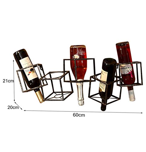 EYLINK Wine Racks,Vintage Wall Wine Racks Bottle Holder Metal Bar - Industrial Floating Shelves Storage Organizer - Wall Mount Rustic Wine Shelf