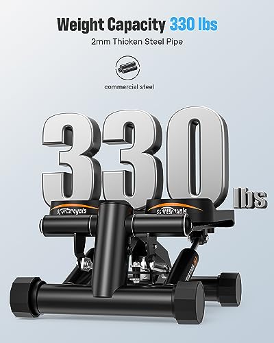 Sportsroyals Stair Stepper for Exercises-Twist Stepper with Resistance Bands and 330lbs Weight Capacity