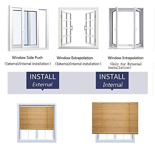 LJA Outdoor Carbonized Bamboo Roller Blind Greenhouse Shutters, Sunscreen UV Protection, Indoor Outdoor Patio Gazebo Pergola Porch Garden Awnings