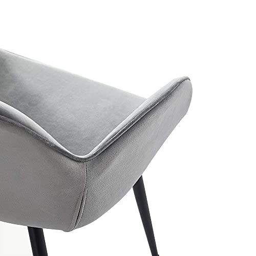 LeChamp Set of 2 Velvet Dining Chair Occasional Armchair with Armrests & Backrest Leisure Chair for Kitchen Lounge Bedroom Living Room Accent Tub