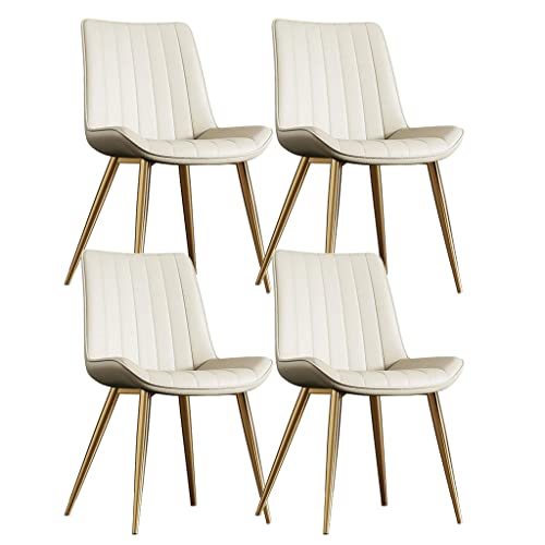 Kitchen Dining Room Furniture Chairs Modern Kitchen PU Leather Dining Chairs Set Of 4,Water Proof PU Leather Side Chair with Metal Legs,Living Ro