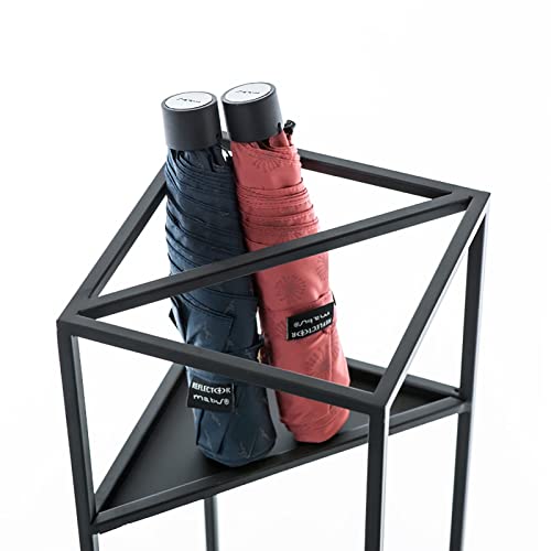 NMDCDH Umbrella Stand Modern Black Long Short Umbrella Holder, Creative Geometric Canes Golf Clubs Stand with Drip Tray, for Home Hotel Hallway E