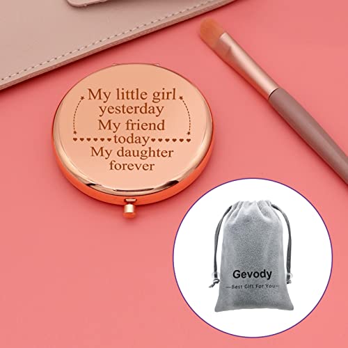 Daughter Gifts Compact Pocket Makeup Mirror Graduation Birthday Gifts for Daughter from Dad Mom Daughter Wedding Gifts Round Rose Gold Makeup Mir
