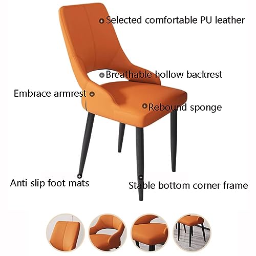 RILOOP Dining Chairs with Soft Pu Leather Cover Cushion Seat and Metal Legs Side Chairs for Living Room Living Room Chairs/Yellow