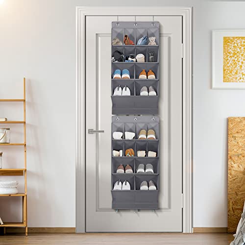 STO STO Over the Door Shoe Organizer, 2 Pack Hanging Shoe Organizer for Closet with 8 Large and 4 Extra Large Deep Pockets, Hanging Shoe Rack for