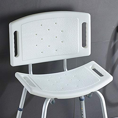 CHEWO Bath Stools,Adjustable Height Portable Shower Stool Bathroom Seat with Back Bath Disability Aid