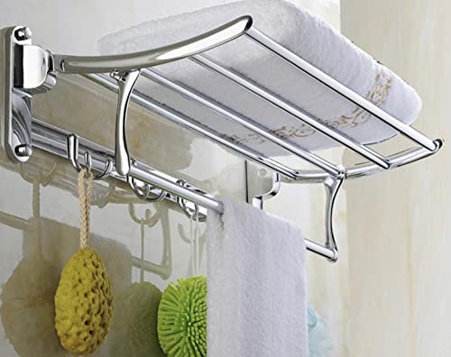FVRTFT Stainless Steel Wall Mounted Bathroom Towel Rack Brushed Towel Shelf Towel Holder Hotel Rail Shelf Storage Holder
