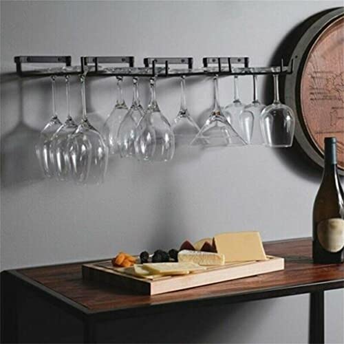 KTSCFS 2pcs Iron Wine Rack Wine Glass Cup Holder Simple Upside-down Hanging Rack Storage Counter Bar