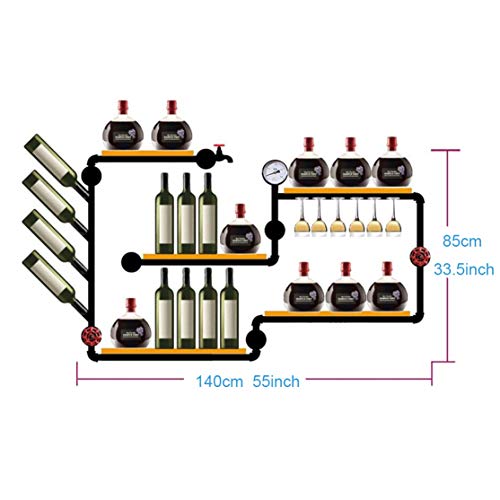 KEppd Wall-Mounted Wine Rack – for Wine Bottles & Stemware Glasses - Elegant Wood Storage for Kitchen, Dining Room, Bar, Wine Cellar Wall Mounted