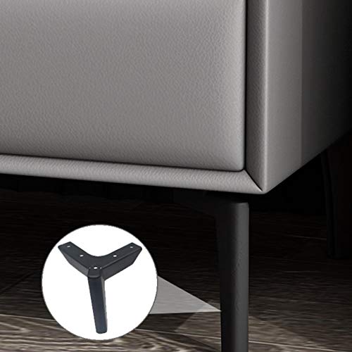 JYDQM Bedroom Furniture Bedside Table Simple Nordic Leather Cabinet, Small Bedside Cabinet with Gray Double Drawer Design