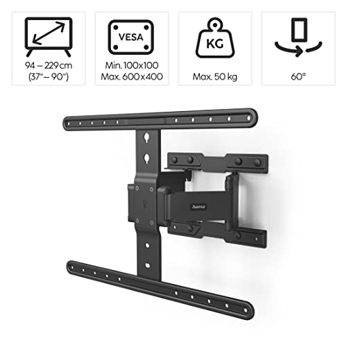 Hama FULLMOTION "Ultraslim" TV Wall Bracket, 600x400, 229 cm (90"), black