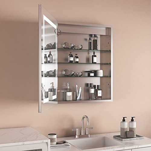 LOVMOR Cabinet, Aluminum Glass, White, 2430 INCH