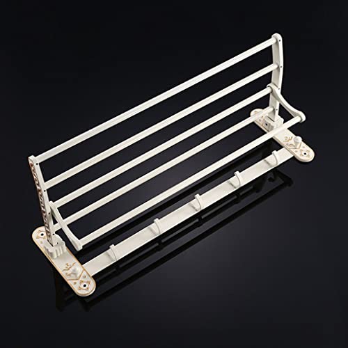 HIGOH Towel Racks, Bathroom Towel Rack Wall Mounted Towel Holder,Carved Folding Bath Towel Rack,Space Aluminum European Towel Bar,European Bathro