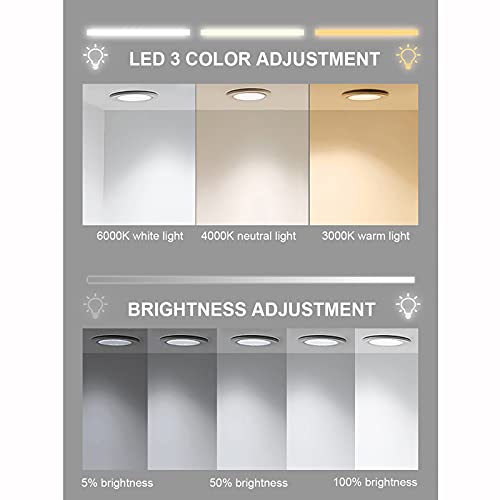 SkiPdr Led Vanity Mirror Bathroom Mirror with Lights and Time Temperature Display, Wall Mounted Antifog Dimmable Makeup Rounded Arc Corner