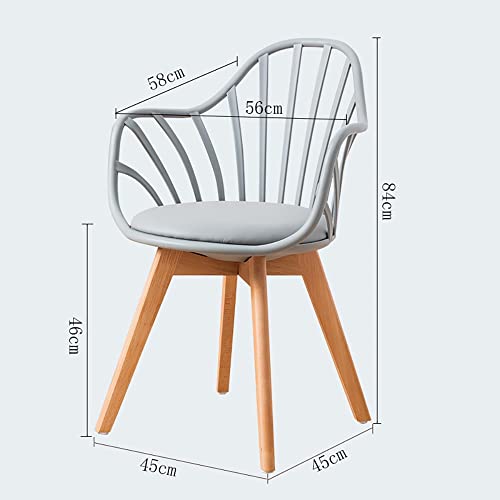 LIUZH Dining Room Chairs Backrest Armchair Living Room Plastic Folding Chair Dining Table Scandinavian Design Furniture (Color : Argento, Size :