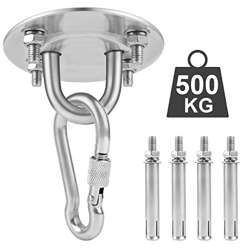 Heavy Duty Swing Hangers 500KG Capacity Stainless Steel Hammock Hook,Ceiling Hook,Suspension Hooks with Screws for Hanging Chair Yoga Swing Sets