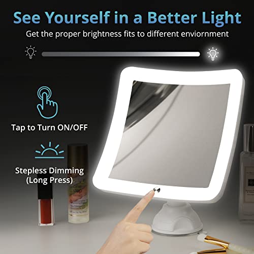 Fabuday 20X Magnifying Mirror with LED Light, Upgraded Lighted Makeup Mirror with Magnification, Portable Magnified Travel Mirror for Bathroom, S