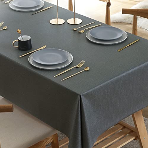 Newthinking PVC Table Cloth, Wipe Clean Plastic Tablecloth PVC Waterproof, 135x180cm Square Wipeable Table Cloth Protector for Kitchen Picnic Out