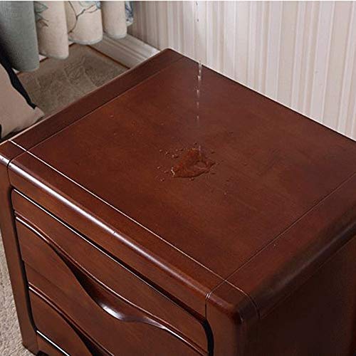 JYDQM European Style Retro Solid Wood Bedroom Bedside Table, Double Drawer Design Bedside Table