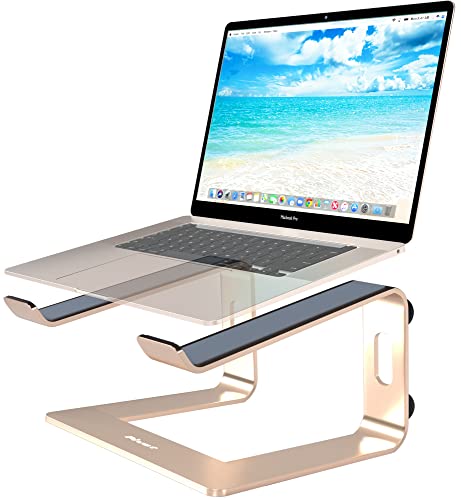 Laptop Stand for Desk, Computer Stand for Laptop, Laptop Riser - Apple Macbook Stand, Dell, HP, Macbook Pro Air - Grip Pads and Cable Management