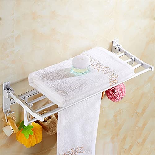 HIGOH Towel Racks,Bathroom Towel Rack Wall Mounted Towel Holder,Towel Rack,Wall-Mounted Solid Alumitowel Holder,Foldable Design Bathroom Accessor