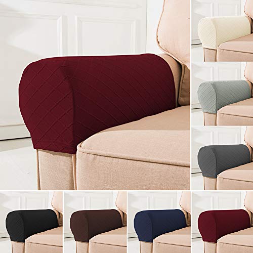 MVPACKEEY Armrest Cover Spandex Stretch Fabric Armchair Couch Arm Rest Cover Set of 2, Anti-Slip Furniture Protector Armchair Slipcovers for Recl