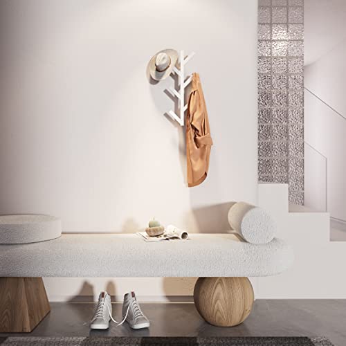 RRG Vertical Coat Rack Wall Mounted, Metal Vertical Hat Rack for Wall, Modern Wall Coat Tree for Hats, Jackets, Bags, Entryway Bedroom