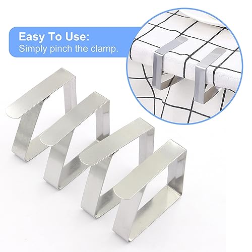 Outdoor Tablecloth Clips, Stainless Steel Tablecloth Clips for Outdoor and Indoor Tables, for Thick and Thin Tables, Tablecloth Clips for Parties