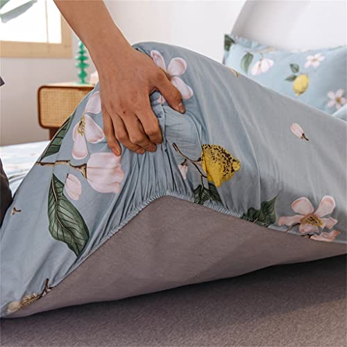 LIUZH Cotton Bed Hat Single Piece Cotton Thickened Bed Cover Mattress Protection Cover Full Sheet Bed Hat Three-piece Set (Color : D, Size : 180