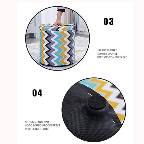 LUKEO Fabric Storage Stool Fashion Table Stool Small Creative Vanity Chair Minimalist Kids Toy Storage Furniture Bench