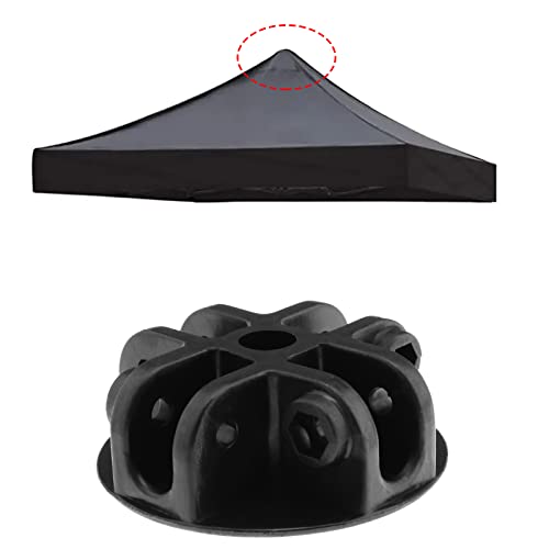 ECSiNG 4-Way Roof Centre Bracket Canopy Connector Joint for Gazebo Tent Circular Apex Bracket Gazebo Tent Replacement Accessories Plastic Black