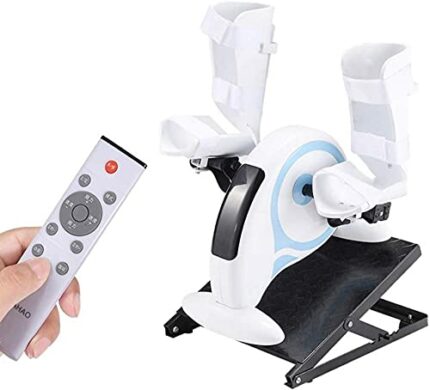 LUNEZY Electric Mini Exercise Bike/Pedal Exerciser with Adjustable Seat and Resistance, Postoperative Rehabilitation Pedal Trainer with LCD Displ