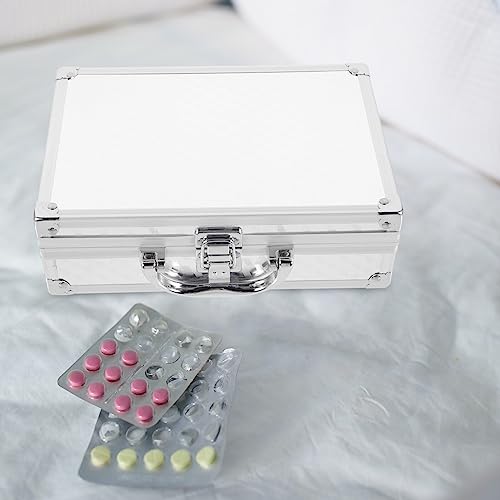 First Aid Case Locking Medicine Storage Box with Combination Lock Locking Key Medicine Box First Aid Key Safe Box with Lock Key Medication Storag