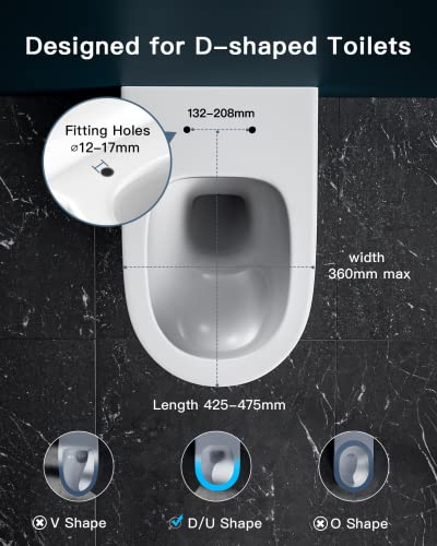 Pipishell Toilet Seat, Soft Close Toilet Seats White with Quick Release for Easy Clean (UF)