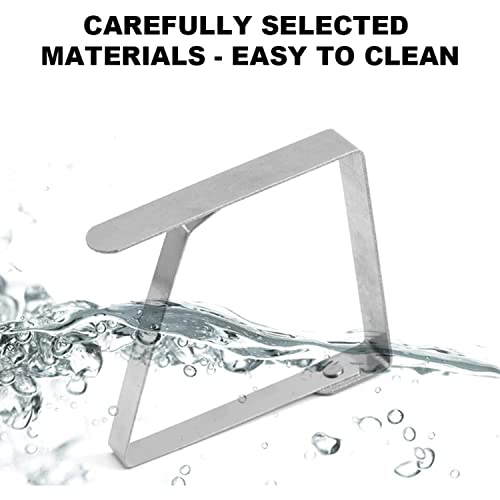 Menmamenma 12 Pack Tablecloth Clips Stainless Steel Adjustable Table Cloth Clip Outdoor and Indoor Table Cover Clamps Holder for Outside Party Pi