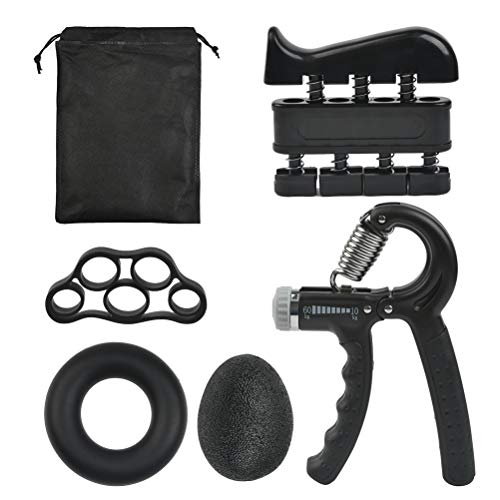 CENBEN 5 PCS Hand Grip Strengthener Set Strength Training Equipment Forearm Finger Exerciser, Finger Stretcher, Adjustable Hand Gripper, Exercise