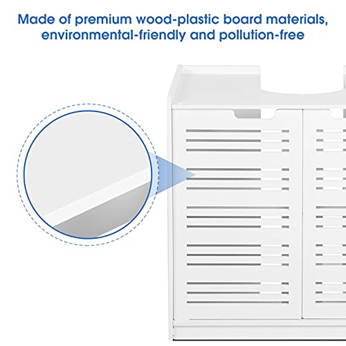 Ejoyous Vanity Cabinet With Two Doors White Vanity Cabinet, Modern Bathroom Vanity Cabinet With Two Doors Ideal for Families Hotels