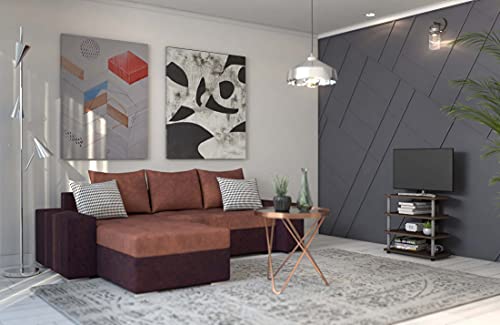 Furinno Toolless TV Stands, Wood, Espresso/Black, one size