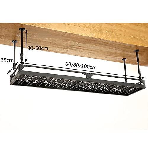 ULAINE Industrial Ceiling Wine Racks, Adjustable Height, Hanging Wine Glass Holder, Wall Mounted Wine Holder, Hanging Stemware Holder, For Bar/Ki