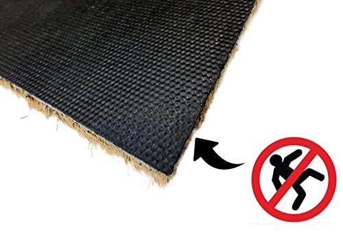 LucaHome Natural Coconut Doormat, 70 x 40 cm, with Non-Slip Backing, Smooth Coconut Mat, Absorbent, Ideal for Exterior Doors or Hallways