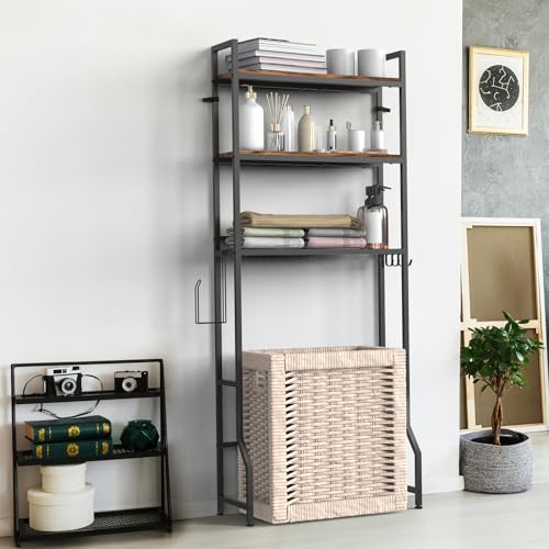 Over the Toilet Rack for Bathroom, 3-Tier Over Toilet Organizer Rack Multifunctional Over The Toilet Storage Rack Freestanding Bathroom Space Sav