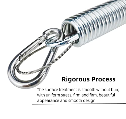 Eidoct Porch Swing Spring with Safety Steel Wire, 650 LB Capacity Stainless Steel Heavy Duty Hammock Chair Hanging Kit Include Spring, Carabiners